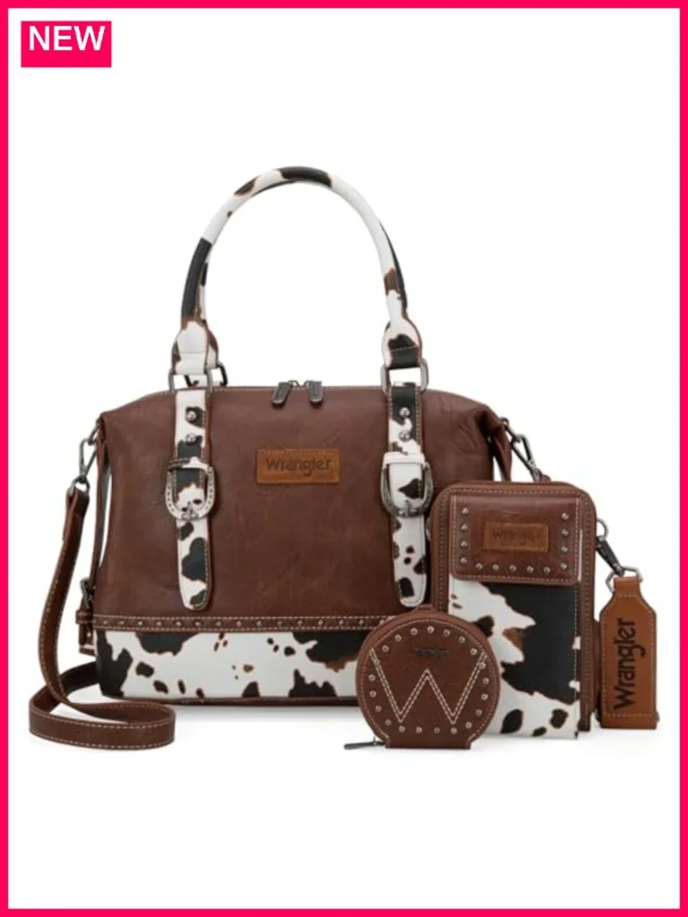 3-Piece Doctor Bag Set with Cell Phone Bag and Coin Purse, Faux Leather